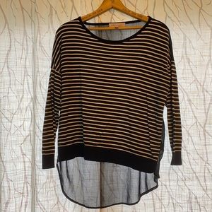 Striped blouse with sheer back